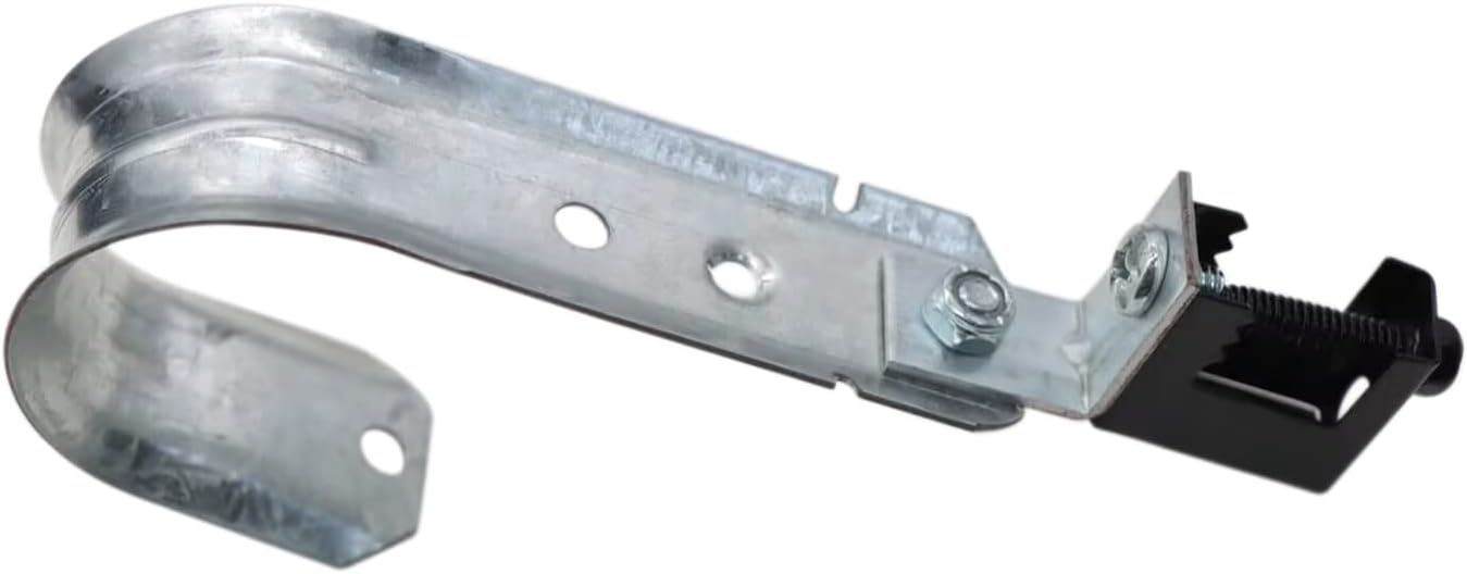 Xadnitu Cable Support J Hook with Beam Clamp, 2" Heavy Duty Metal Wire Cable Support J-Hook Hangers for Wire Cable Management (10 Pack)