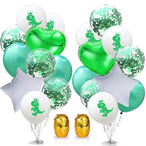 Preisvergleich Produktbild BESTZY Luftballons Dinosaurier 22 Stück Dinosaurier Party Dekorationen Folienballon Dinosaurier für Kindergeburtstag Luftballons Grün für Partei Dekoration Dinosaurier Luftballon