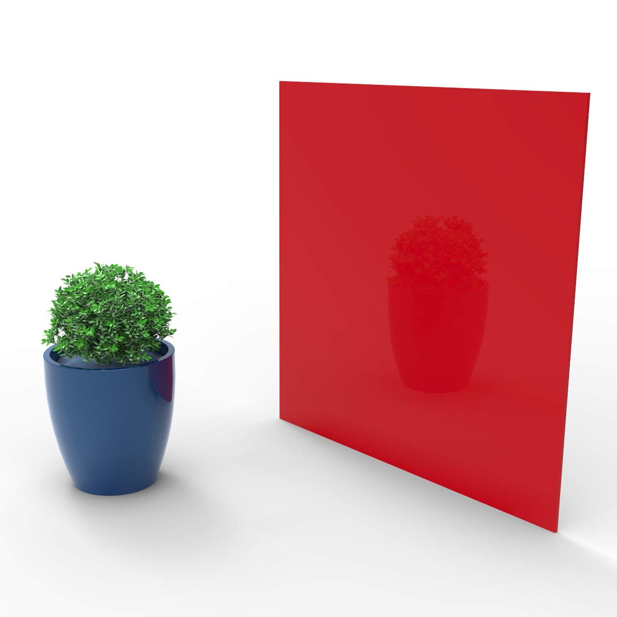 Rock Hard Plastics 12" x 12" Red 2157 Acrylic Sheet Lucite Plexiglass