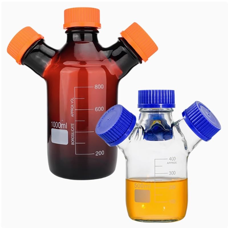 Botella de almacenamiento de líquidos marrón, con orificio for tornillos de cuatro orificios for cromatografía y gestión de líquidos residuales, 1 ud.(White,5000ml)
