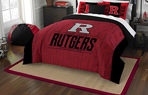 Northwest NCAA Rutgers Scarlet Knights Unisex-Adult Comforter and Sham Set, Full/Queen, Modern Take