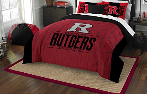 Rutgers Scarlet Knights Full Comforter and Sham Set, Full/Queen