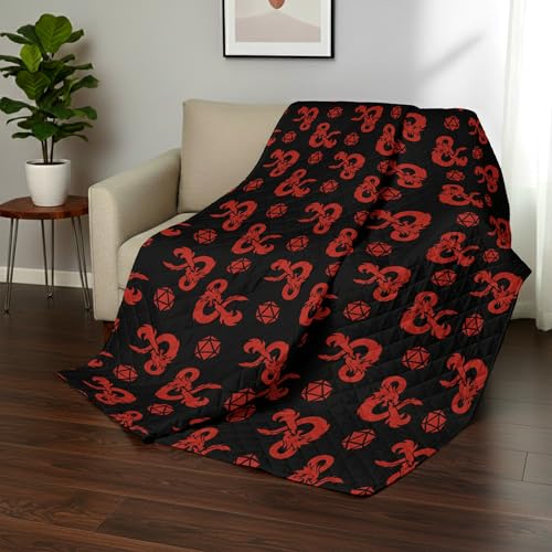 Image of Northwest Dungeons & Dragons inchHeed The Call inch Full /Queen Quilted Blanket, Cozy Fantasy Bedding for Gamers, Kids & Adults, Throw for Bedroom, Sofa, or Game Room Decor, 90 x 90 Inches