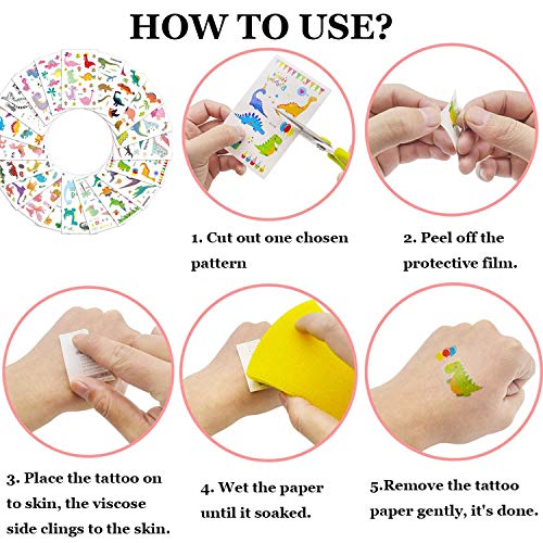 SZSMART Dinosauro Tatuaggi Temporanei per Bambini