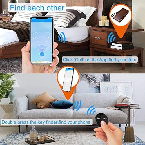 Key Finder Item Finders, Jiobbo Smart Key Tracker Fob Bluetooth Tags Locator Personal Key Wallet Phone Luggage Tracker for Pets Kids Anti-Lost Finder for iOS Android 2 Pack