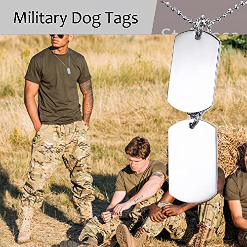 Collier double plaque militaire VNOX homme idée cadeau pendentif - 6