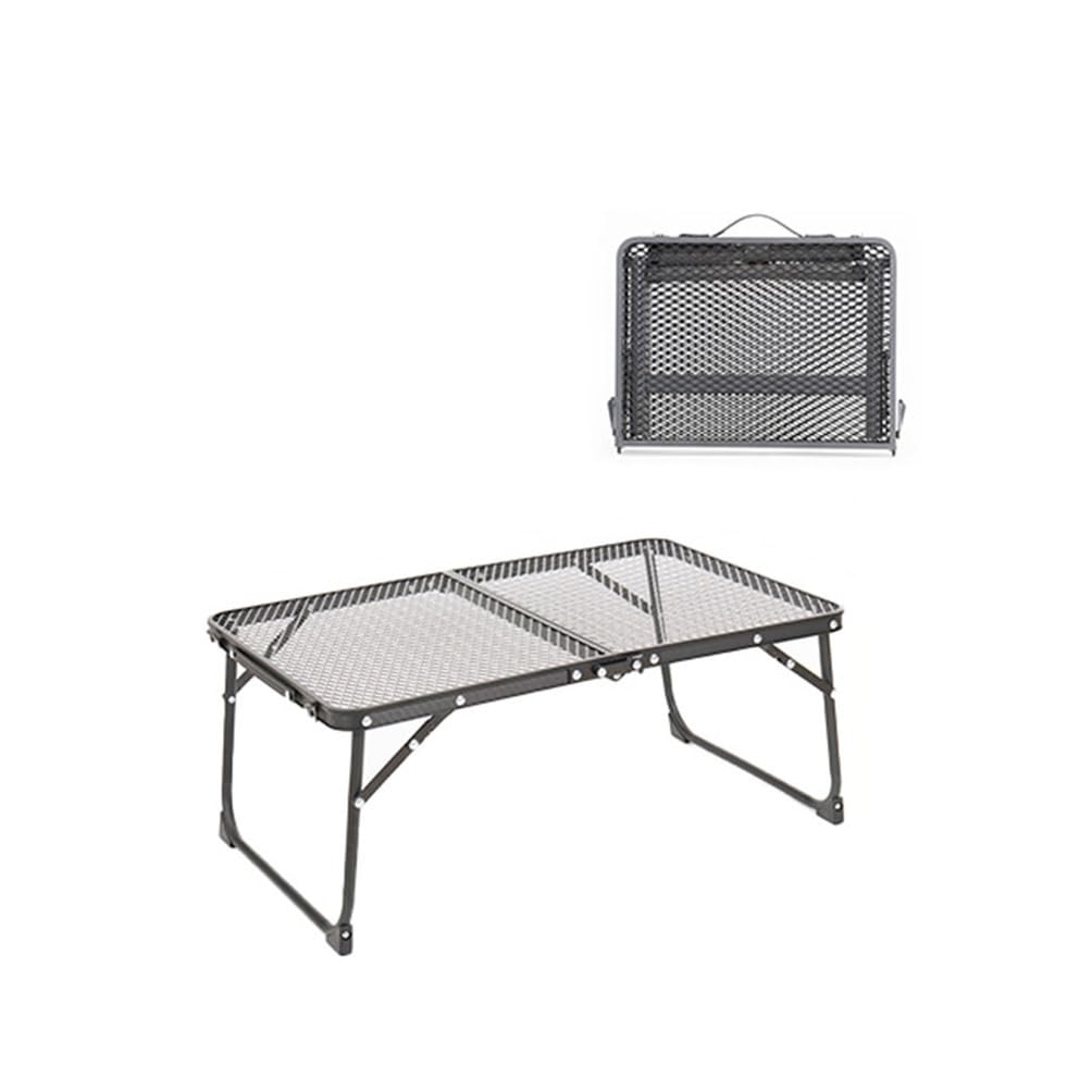 Table de barbecue portable avec plateau en maille et hauteur réglable