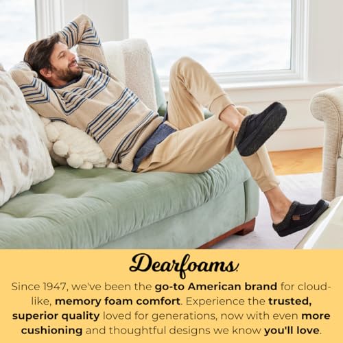 Image of Dearfoams Men's Brendan Indoor /Outdoor Breathable Memory Foam Clog House Shoe with Wide Widths Slipper