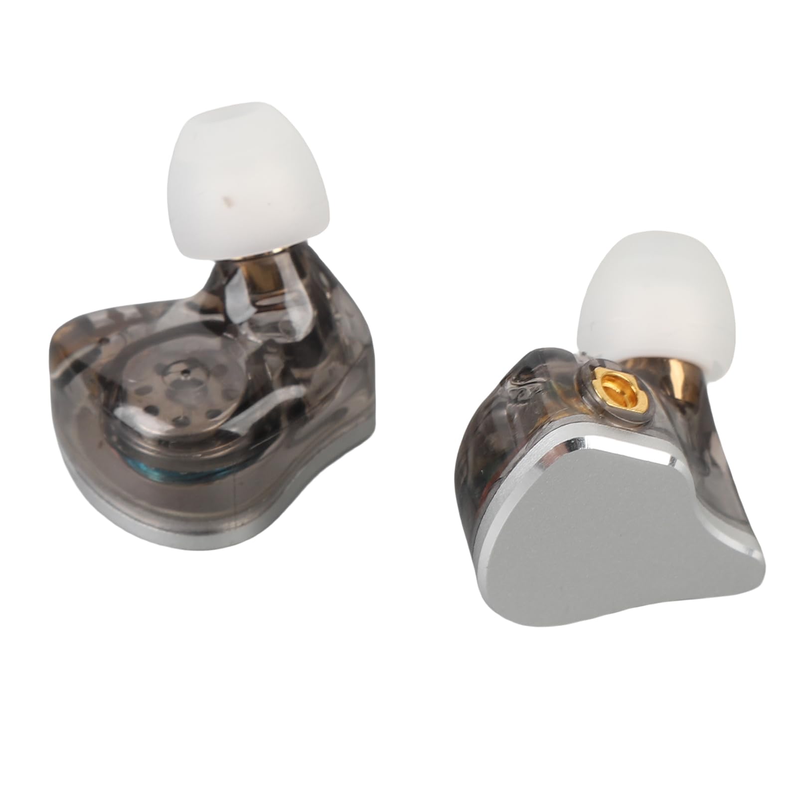 Topiky Auriculares de Juego IEM con Micrófono, Auriculares en Monitor de Oído, de Cancelación de Ruido de Alta Resolución IEM con Cable Desmontable para Músicos Cantantes (Silver)