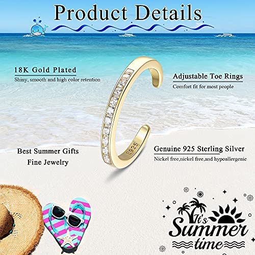 Image of Milacolato 925 Sterling Silver Toe Rings for Women 18K White Gold Plated Arrow Heart Infinity Vintage Celtic Knot Teardrop Daisy Flower Stylish Toe Rings Adjustable Toe Band Rings Summer Beach Foot Jewelry