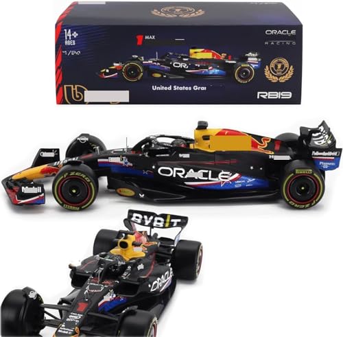 Modelo de coche de carrera Diecast RB19 escala 1:24 miniatura 1