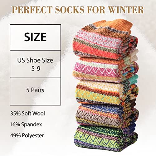 Image of Clothirily Wool Socks for Women, Thick Knit Winter Warm Boot Wool Socks
