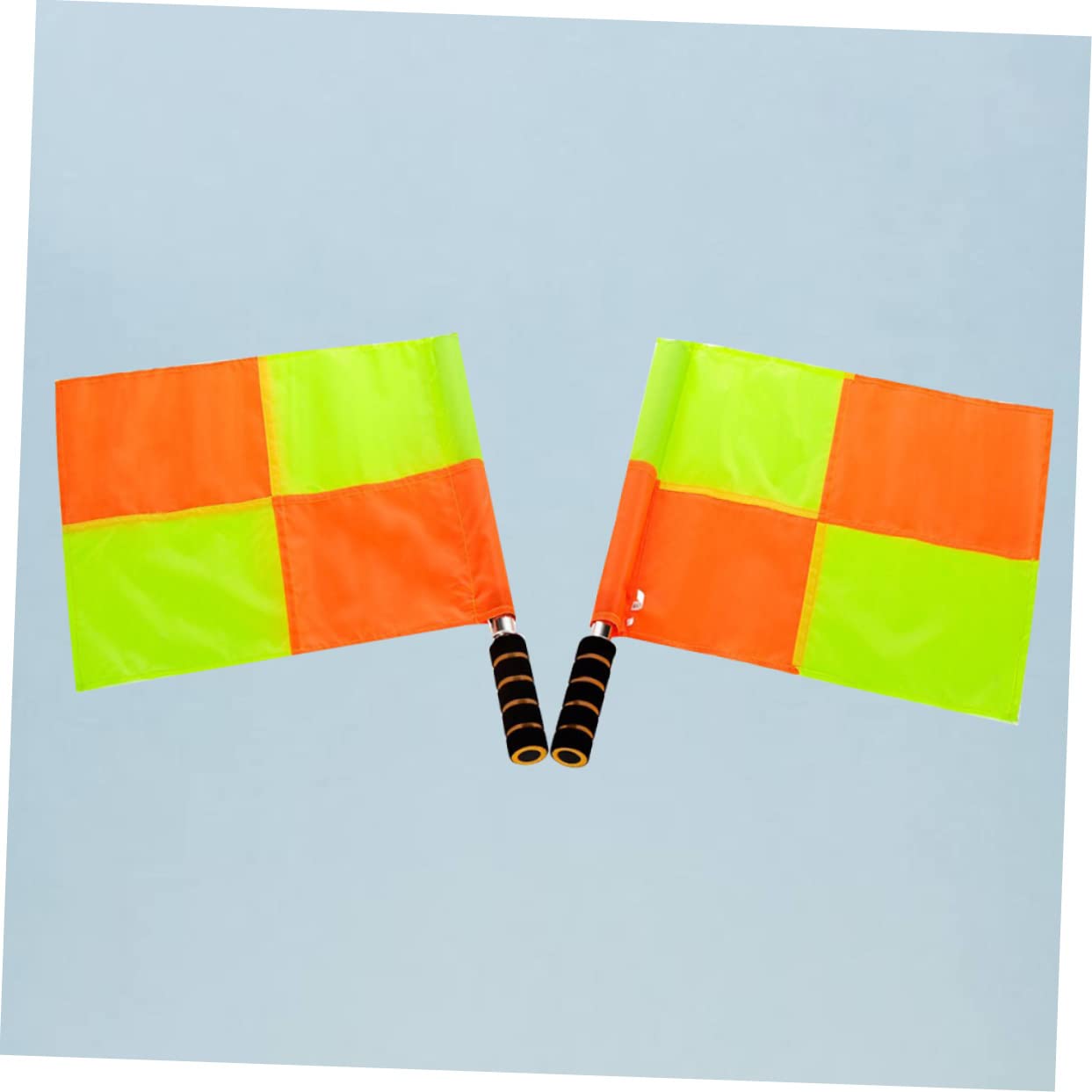 Outanaya Flags for Soccer 2pcs Handheld Signal Flags Bright Fluorescent Yellow Waterproof Sturdy for Match for Hand Signal and Waving