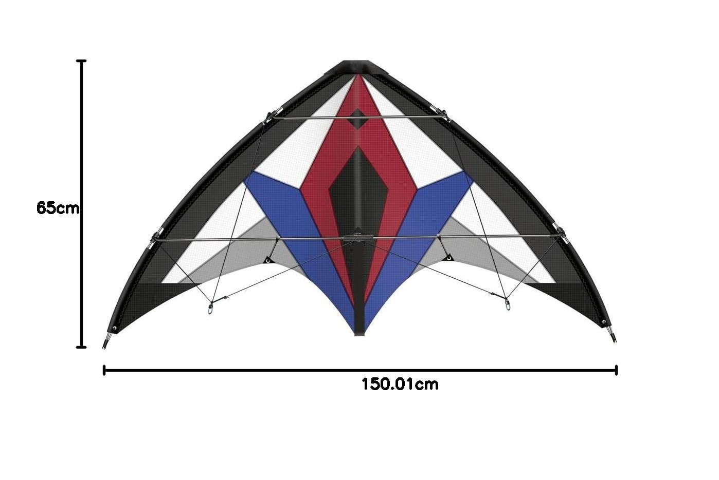 Günther Flugspiele 1041 Flexus 150 GX, Cometa Deportiva Air Sport de poliéster antidesgarros, Aprox. 150 x 65 cm, para niños a Partir de 12 años, Incluye Cuerdas de poliéster de 36 KP 2 x 35 m