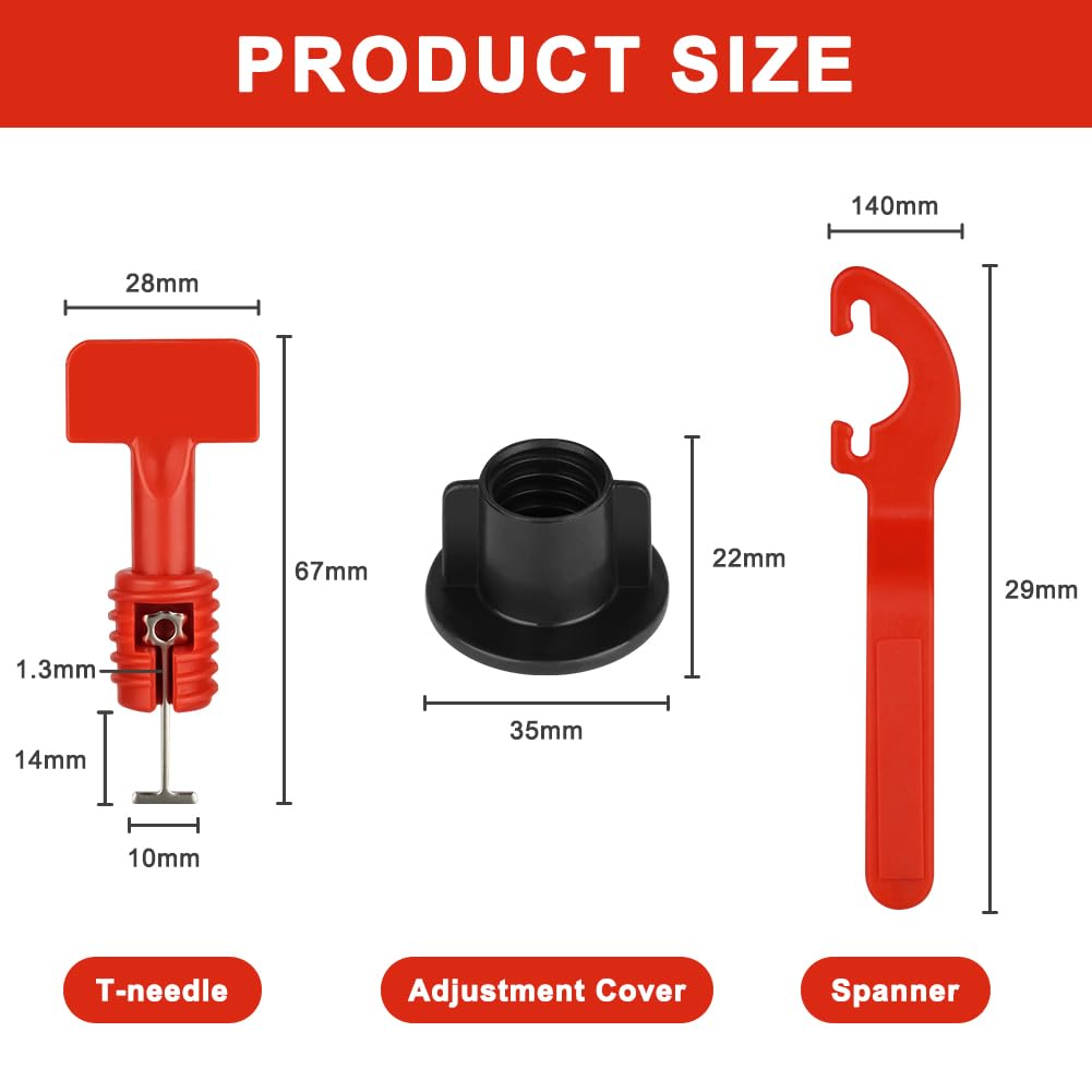 Flintronic System poziomowania płytek 1,5 mm, 80 szt. Pomoc przy układaniu płytek, zestaw poziomicy z 2 kluczami, wielokrotnego użytku krzyżyki płytkowe, zestaw narzędzi do płytek i klinów płytkowych