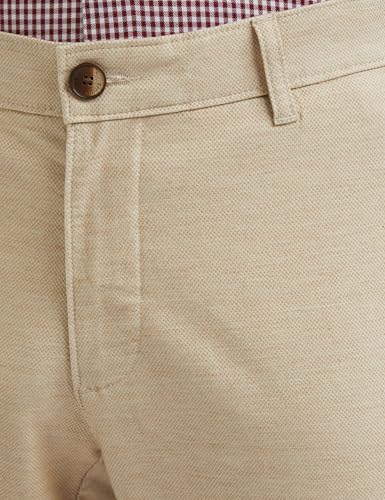 Image of Louis Philippe Men's Slim Fit Solid Cotton Blend Casual Trousers