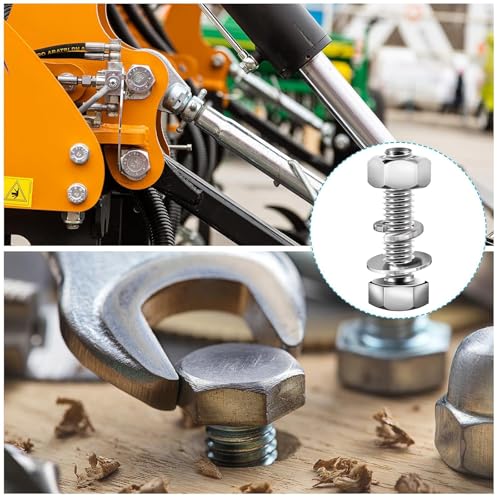 ORTAVA 10 Stück Sechskantschrauben M6 x 100, Schrauben Bolzen mit Sechskantkopf Inkl Unterlegscheiben, Federringe & Muttern, Schrauben Außensechskant Aus Edelstah A2 V2