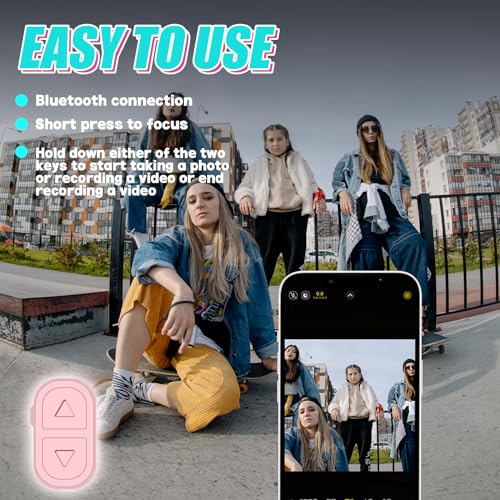 TikTok Scrolling Ring Remote Control, App Remote Page Turner for iPhone ipad Android,Phone Camera Bluetooth Remote Controls Scroll Ring with Stand (Pink) - Image 5