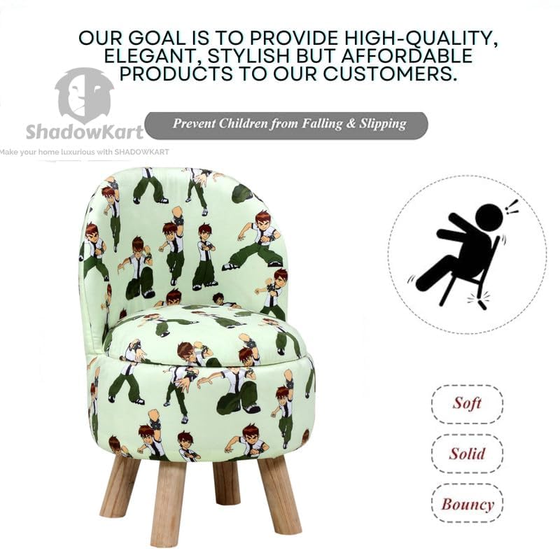 Image of Ottoman Kids pouffe Stool for Small Baby Chair Study Stool for Kids Playing Products Little Baby Dining Chair for Feeding Kids Cartoon Bedroom Chair,14x14x26 Inch, Single Chair