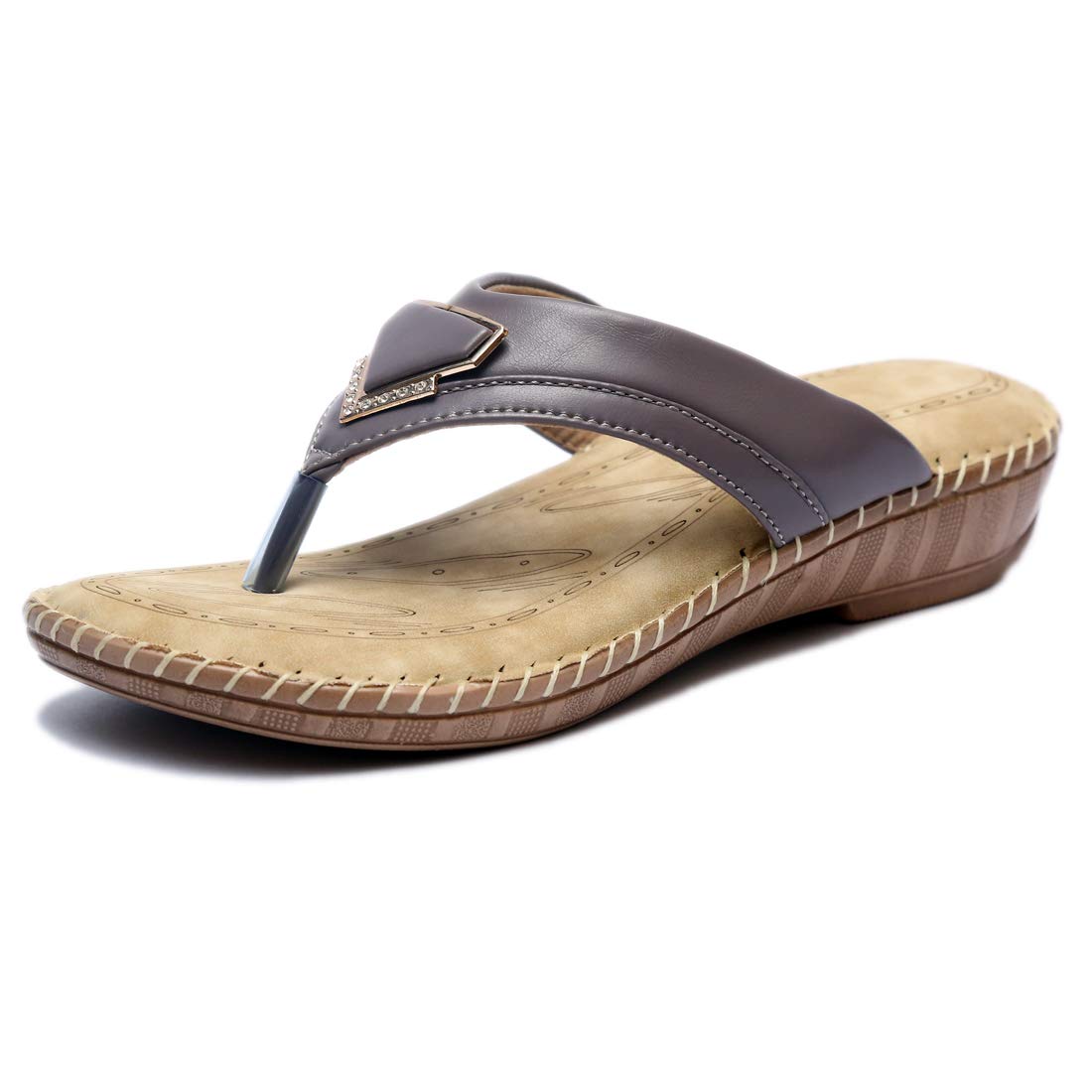 SELBRO Womens Doctor Plus Orthopaedic Slippers with Extra Soft Padding (Grey, 6 UK) (B08LNYYW1H) Amazon Price History, Amazon Price Tracker