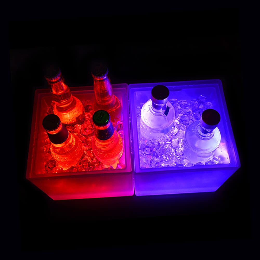 Kavolet 3.5L Cubitera, Cubo de Hielo LED con Degradado de Color automático, Utilizado en Vino y champán, Vino Tinto, Adecuado para reuniones Familiares, Bares, Clubes, restaurantes