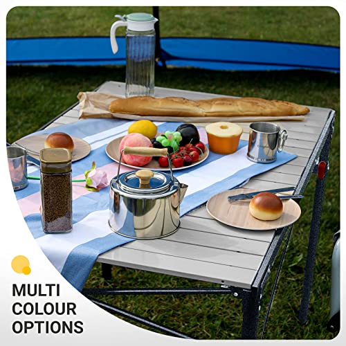 Kingcamp Camping Table Aluminum Folding Table Portable Lightweight Roll Up Foldable Camp Table For Indoor & Outdoor Camping Picnic Barbecue Backyard Party, 4-5Person #TOP4