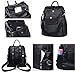 Jack&Chris Leather Shoulder Bags Satchel Bags for Women Backpack Handbags Black