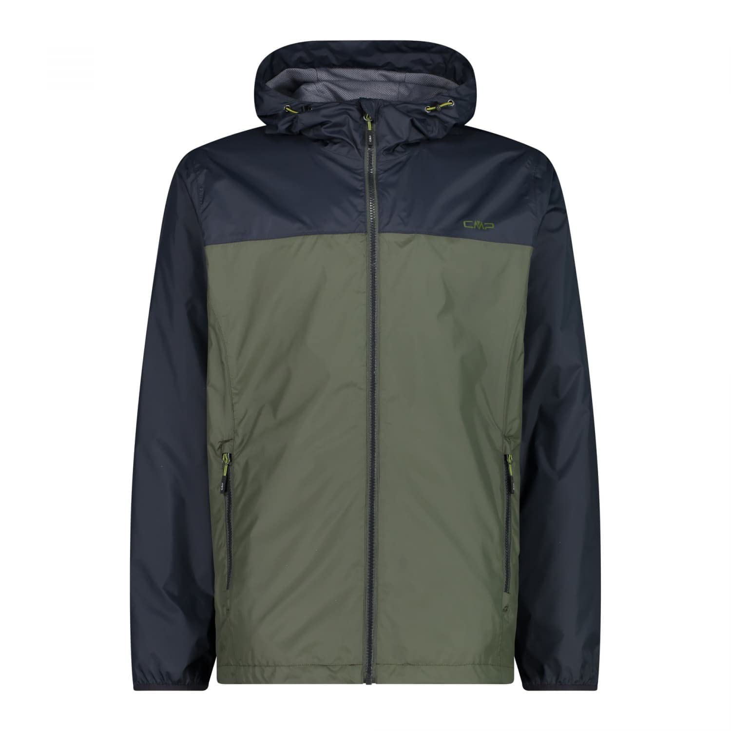 CMP - Man Jacket Rain Fix Hood, Oil Green, 58
