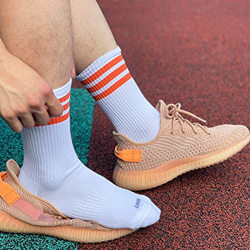 Perfect Corner Cotton Cushion Arch Support Athletic Training Gym Crew Socks For Men Women (3-Stripe Asst., Large) #TOP2