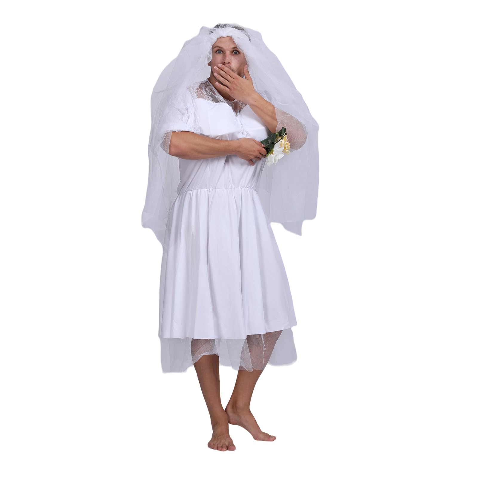 EraSpooky Hombre Blanco Novia Divertido Despedidas Soltero Comedia Disfraz