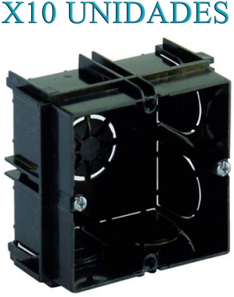 (Pack 10 unidades) Cajas de empotrar electricidad pared | Cubillo enlazable para empotrar | Cajas electricas empotrar | 65X65X40 | Cubillo universal