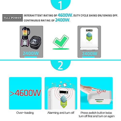 Umi LX-2400 2400W Step Up Voltage 110V To 220V Converter, Heavy Duty Power Converter 110V To 220V thumb #2