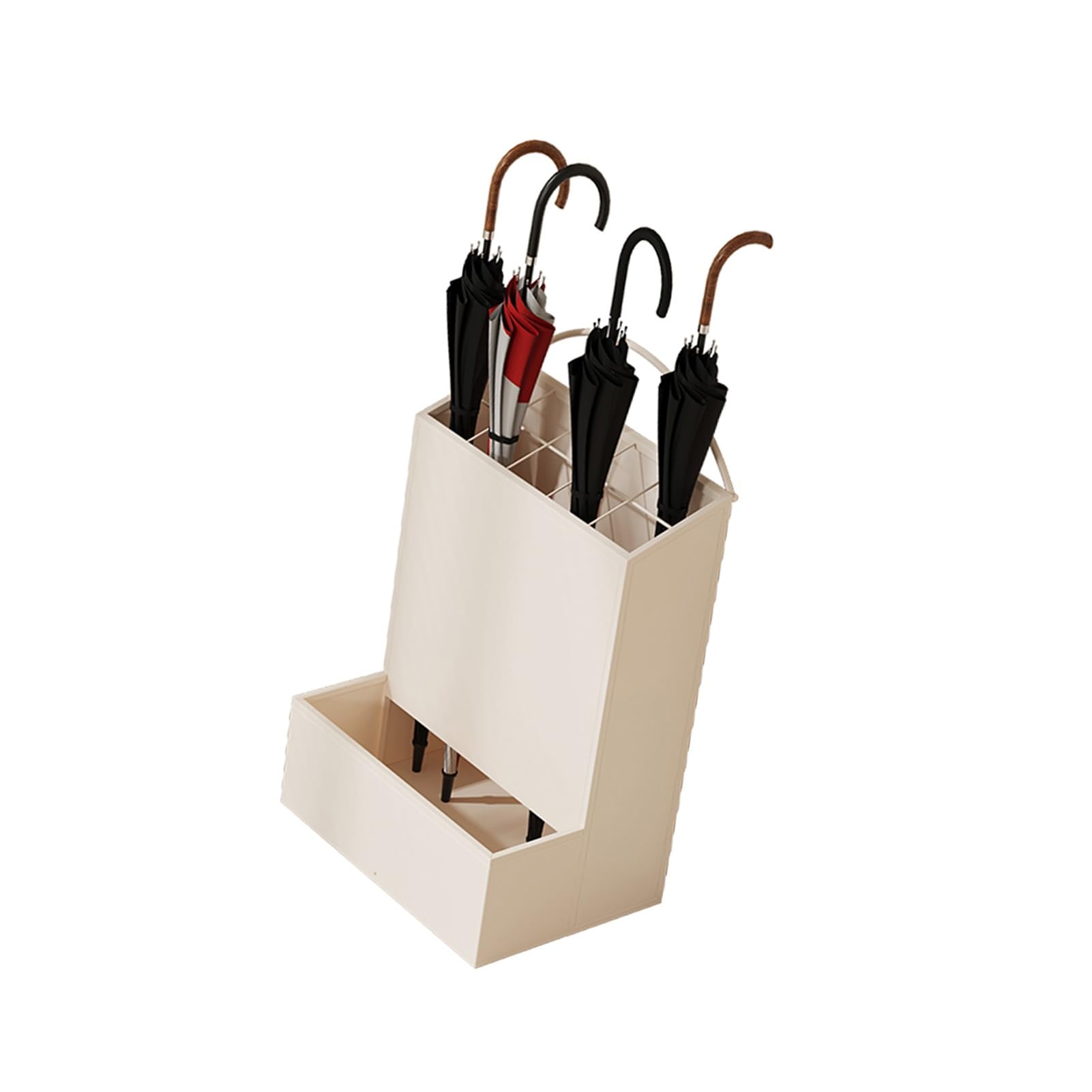 Élégant porte-parapluies blanc haut de gamme avec bac amovible pour bureau et hôtel
