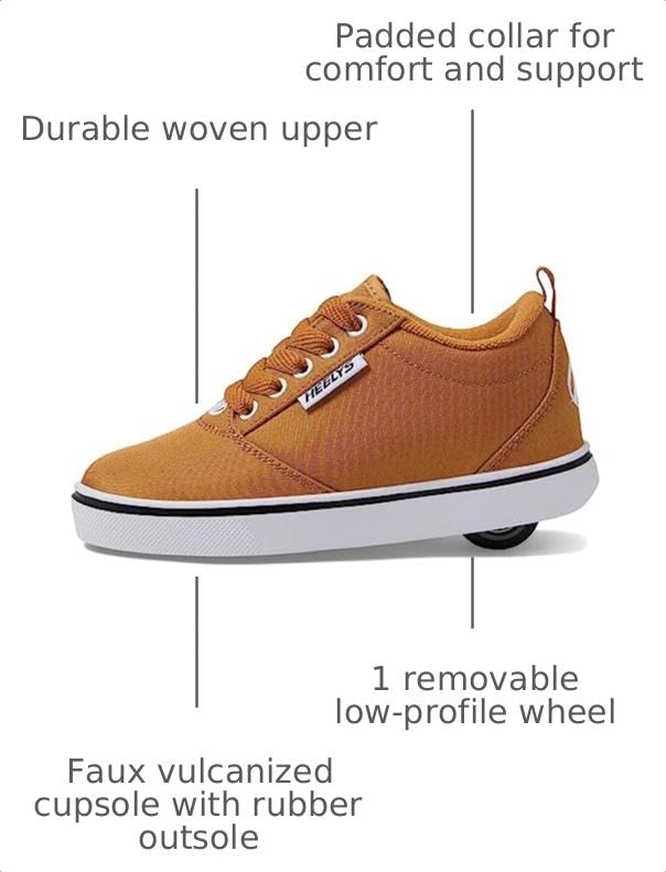 Image of HEELYS Pro 20 (Little Kid /Big Kid /Adult) Tan /White /Black 5 Big Kid, 5 Men's, 6 Women's M