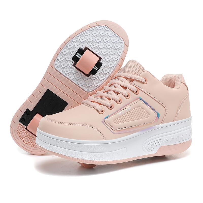 Wooowyet Rechargeable Wheels Roller Skate Shoes for Kids