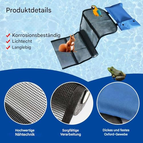 2 Stück Rettungsrampe Für Tiere Pool, Ausstiegshilfe Pool Für Tiere Katze Hund Igel Insekten, Tierrettende Fluchtrampe 97x25cm, Ausstiegshilfe Für Katzen Retten, Ente
