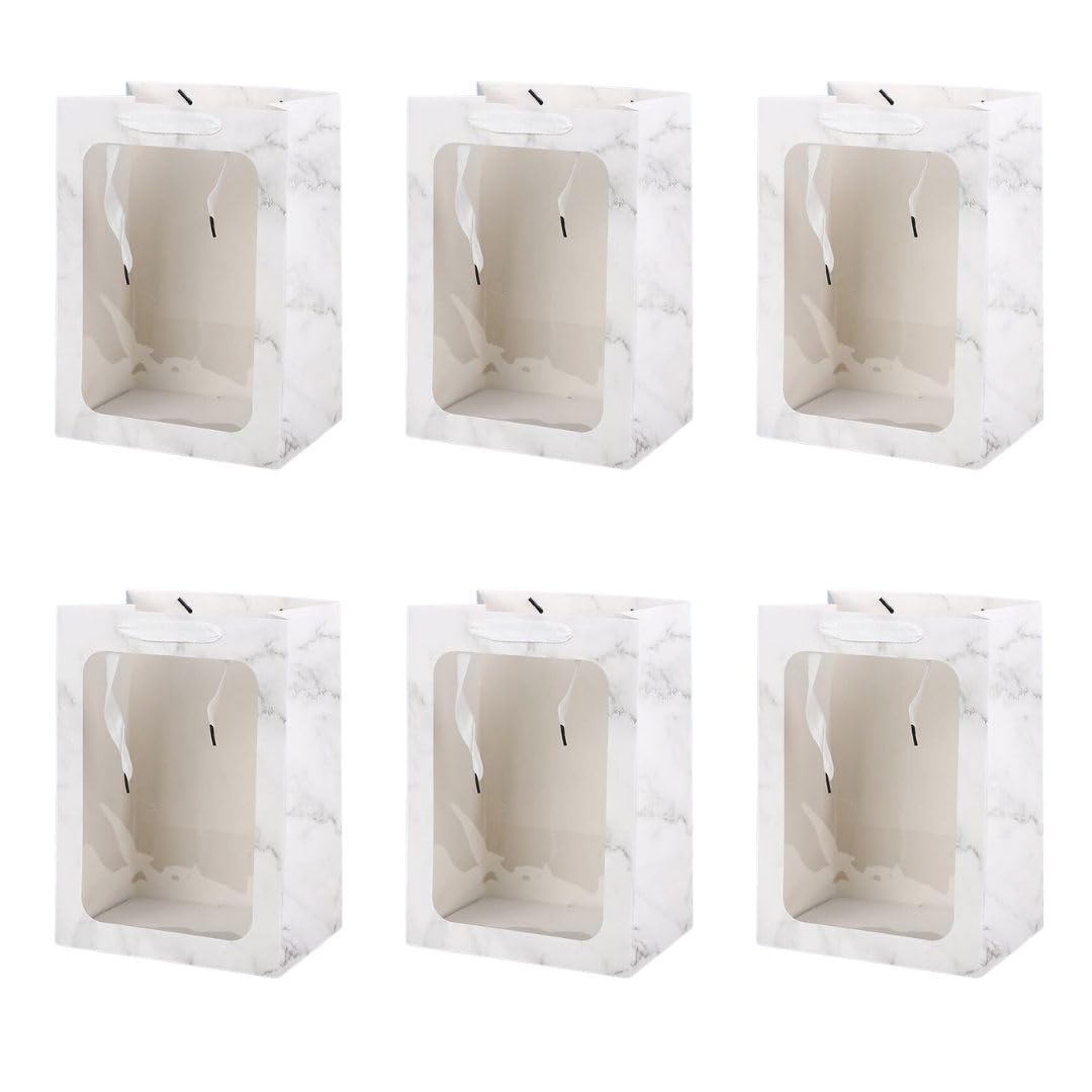 SATYAM KRAFT 6 Pcs Transparent Bag Goodie Bags With Handle Bag,Hamper Bag,Carry Bags,Shopping Gift Bag,Christmas Gifting,Presents,Wedding Return Gifts,Birthday,Festivals,Events (Red)(Small) (B0D4MCJCG3) Amazon Price History, Amazon Price Tracker