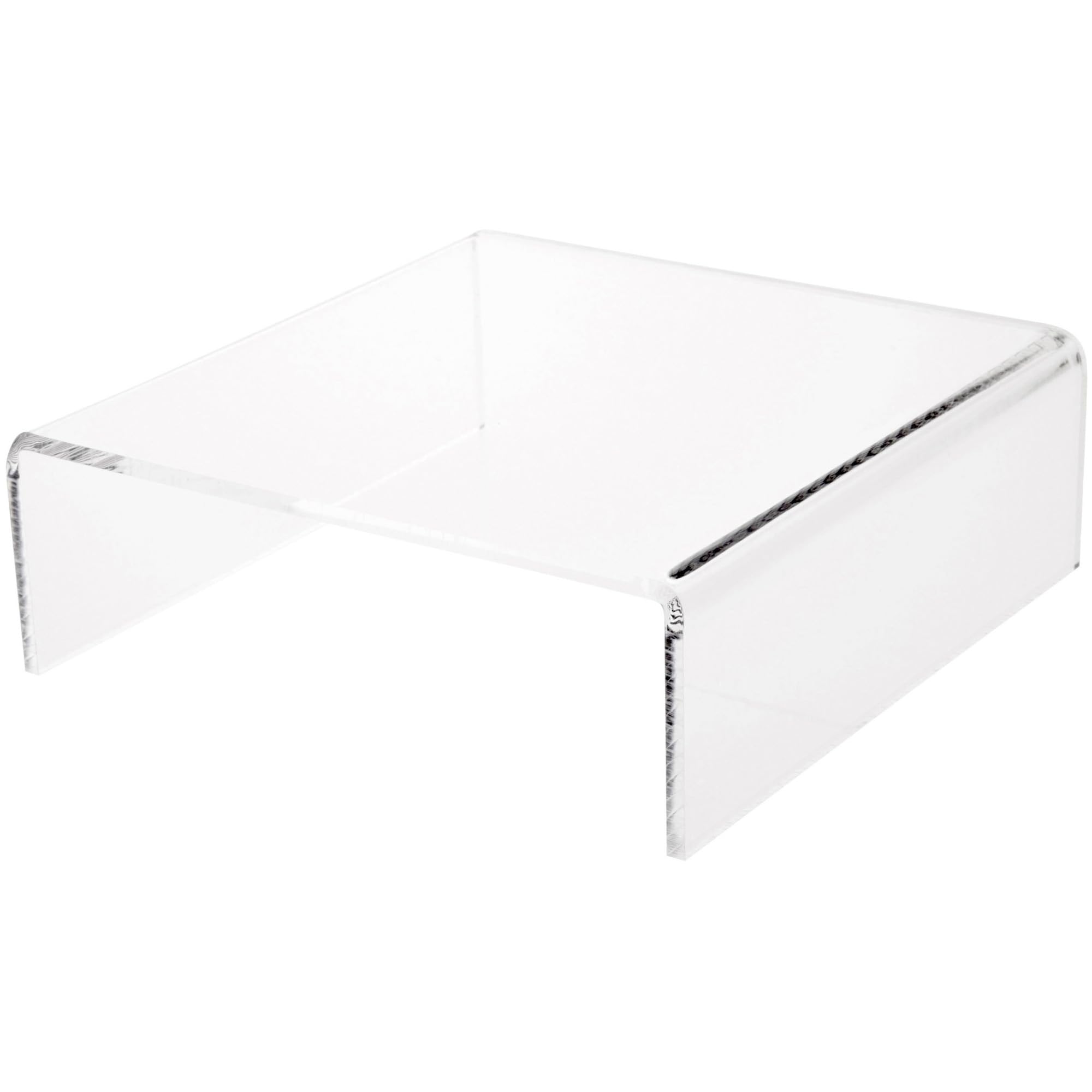 Plymor Clear Acrylic Short Square Display Riser, 3" H x 9" W x 9" D (1/4" thick)