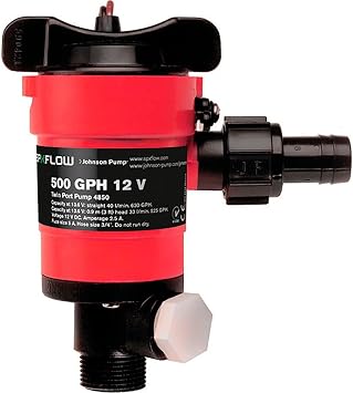 مضخات جونسون 48103 1250 GPH Aerator / Livewell Pump