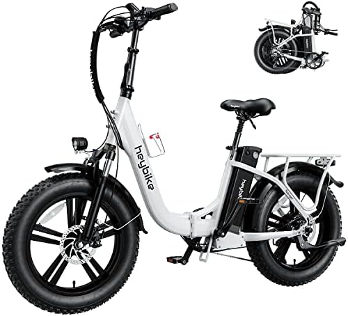 Heybike Ranger Electric Bike for Adults Foldable 20" x 4.0 Fat Tire Step-Thru Electric Bicycle with 500W Motor, 48V 15AH Removable Battery and Dual Shock Absorber
