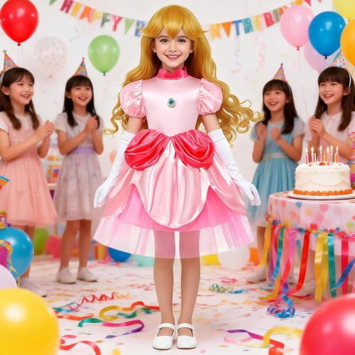 Disfraz de princesa rosa para niñas 7-8 años miniatura 5
