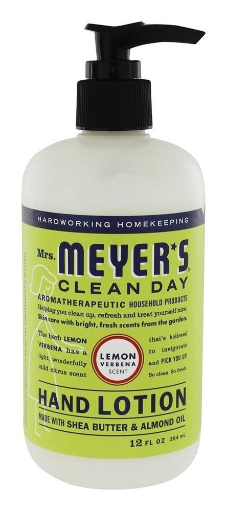 Clean Day's Hand Lotion for Dry Hands, Non-Greasy Moisturizer Made with Essential Oils, Lemon Verbena Scent, 12 oz