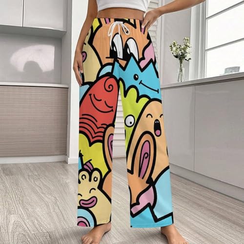 Pantalon de pyjama femme avec poches bas de nuit animaux taille S confort