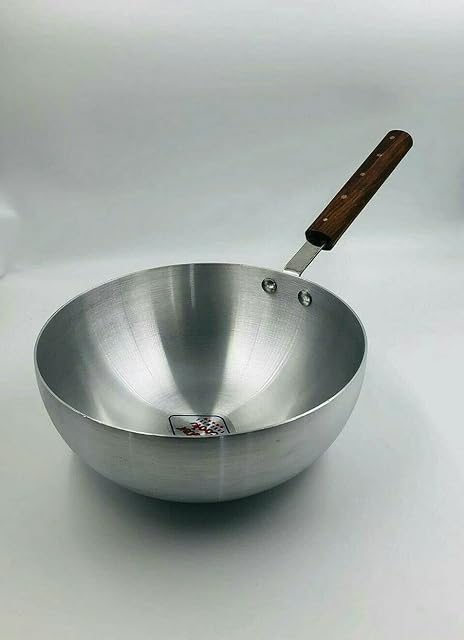 Master Cook Aluminium Deep Biryani Pan with Wooden handle 26cm (No.3) Restaurant Catering Home