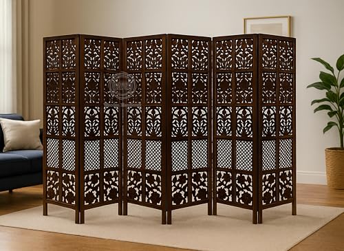 Image of Wooden Partition for Living Rooms Wall Dividers,Screen Separator Wall Divider for Hall Wall Panels for Living Room /Kitchen /Bedroom /Office /Restaurant (6-feet 6 Panel)
