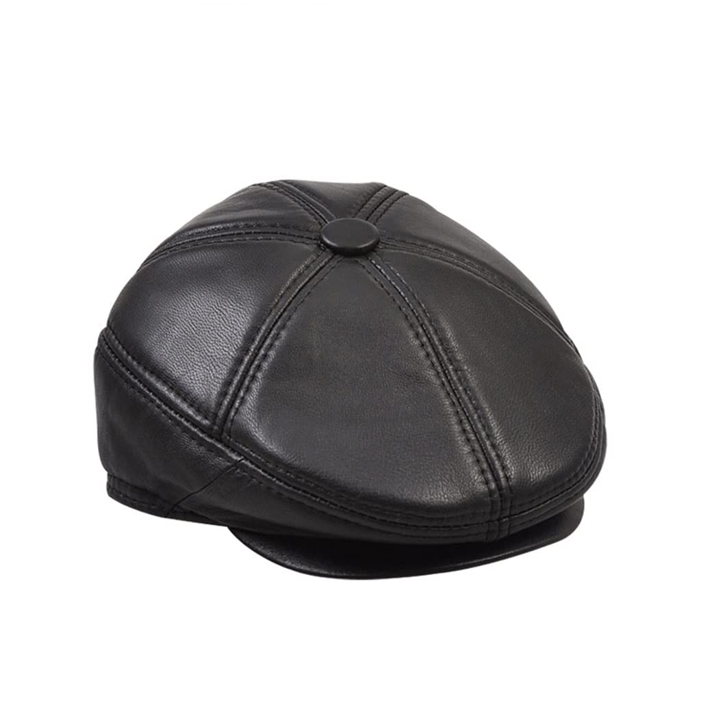 Béret rétro en cuir pour protéger la tête du froid hivernal taille 55-56