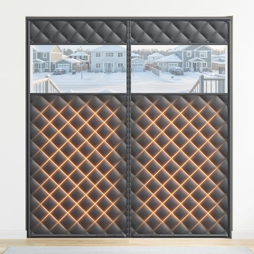 Magnetic Insulated Sliding Door Curtain Fits 72