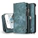Leather Wallet Phone Case Card Holder Detachable Magnetic Slim Case with Zipper Storage , Blue , For 5.5 inches (iPhone 6 Plus / 6S Plus)
