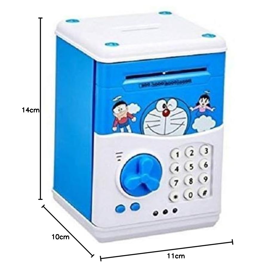 Image of WBD Mini Piggy Bank Safe Box Money Coin Atm Bank Toy Atm Machine Kids Gift Money Box Digital Saving Boxes (Color And Design My Vary, Modern, Pink, White)