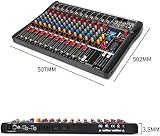 Depusheng DA12 Interfejs kontrolera dźwięku DJ z napędem, z USB do nagrywania na komputer, 12-kanałowy, studyjny mikser audio, gniazdo mikrofonowe XLR, zasilanie 48 V, wejście/ wyjście cinch